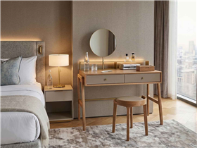 Hotel Vanity Desk with Mirror & Stool Set